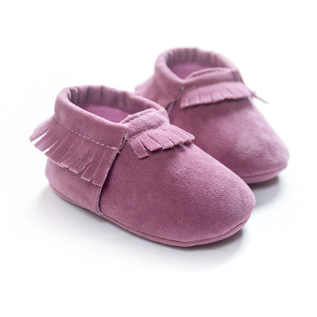Baywell PU Suede Leather Newborn Baby Moccasins Shoes Soft Soled Non-slip Crib First Walker