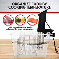 Stainless Steel Sous Vide Rack and 11L Sous Vide Cooker Containers Detachable Dividers Separator for Immersion Circulators