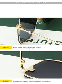 2023 New Fashion Lady Oversize Rimless Square Bee Sunglasses