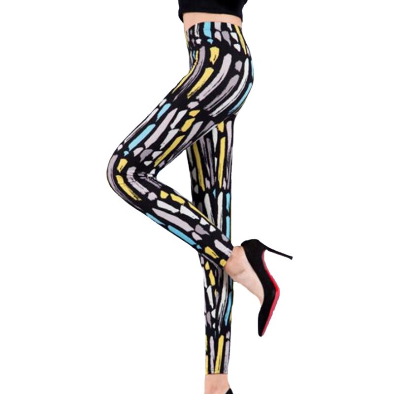 Sexy Printed Pants Fitness Leggins Elastic Casual Women Sexy Leggings Push Up High Waist Trousers