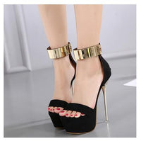 Sexy Ankle Strap Heels Platform Sandals Party Shoes For Women Wedding Pumps 16cm High Heels