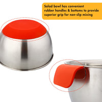 Mixing Bowls Stainless Steel Non-Slip DIY Cake Bread Salad Mixer Kitchen Baking Cooking Tool with Cover Grater Food Container