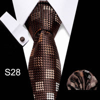 Fashion Business Silver Plaid Silk Men's Tie NeckTie 7.5cm Ties for Men Formal Luxury Wedding Quality Gravata group tie