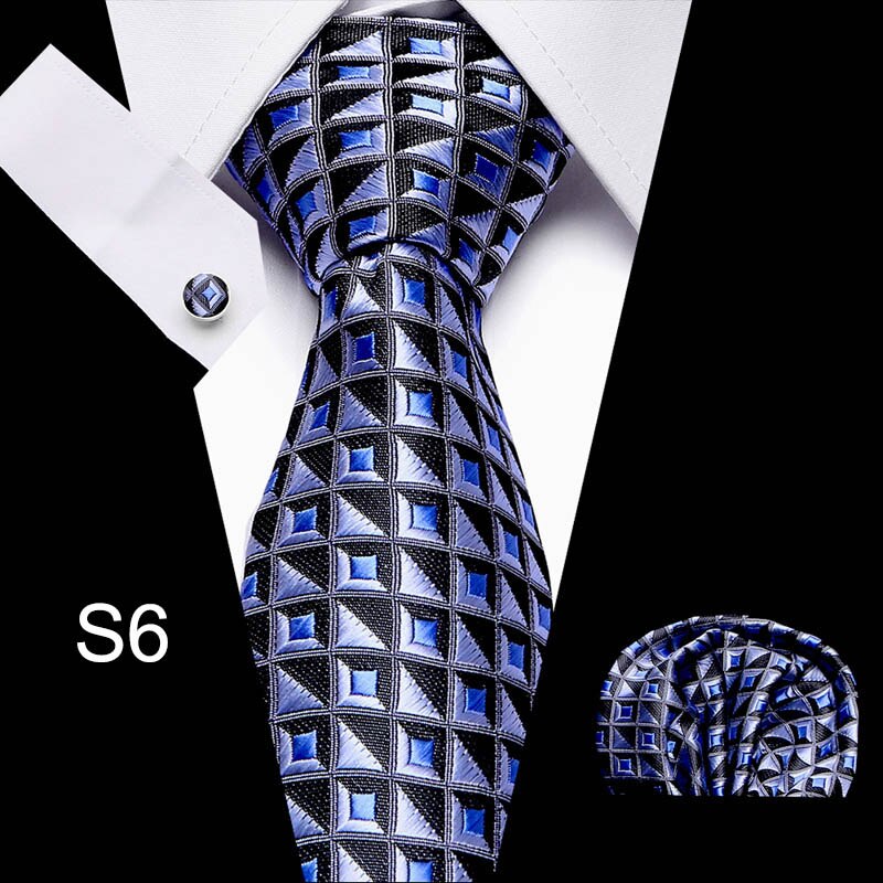 Fashion Business Silver Plaid Silk Men's Tie NeckTie 7.5cm Ties for Men Formal Luxury Wedding Quality Gravata group tie