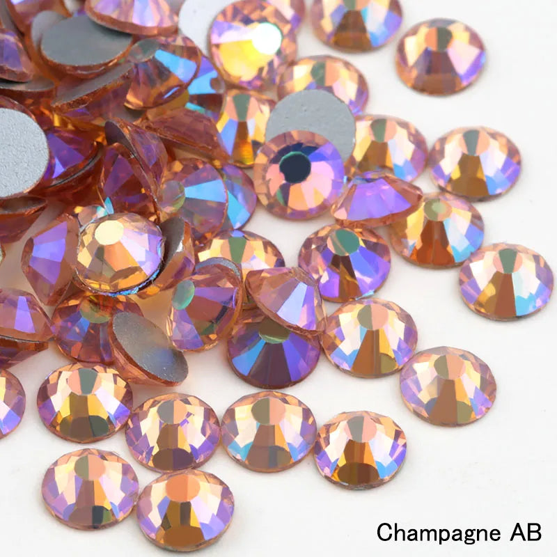 SS16 SS20 SS30 Glitter Rhinestone Crystal AB Non Hot Fix Flat back Rhinestone Apparel for Nail Art Fabric Garment