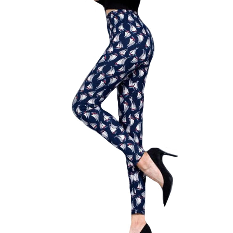 Sexy Printed Pants Fitness Leggins Elastic Casual Women Sexy Leggings Push Up High Waist Trousers