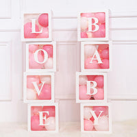 Alphabet Name Transparent Packing Box Birthday Balloon Box Wedding 1st Birthday Party Decor Kids Latex Balloon Baby shower Girl