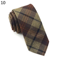 Fashion Men's Colourful Tie Cotton Formal Classic Plaid Ties Necktie Narrow Slim Skinny Cravate Narrow Thick Neckties For Man