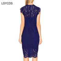 LSYCDS Robe Sexy Blue Dress Women Elegant Lace Black White Red Ladies Casual Dress Bodycon Summer Dresses Woman Party Night 2022