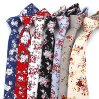 Brand New 100% Cotton Men's Paisley Print Neck Ties For Men Necktie Narrow Slim Skinny Cravate Narrow Flower Neckties Corbatas