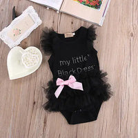 Citgeet Black Kids Baby Girls Clothes Lace Tulle Ruffles Bow Cotton Romper Jumpsuit Outfits Summer Clothing