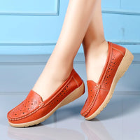 dobeyping New Genuine Leather Women Flats Cut-Outs Shoes Woman Hollow Summer Women's Loafers Moccasins Female Shoe Size 35-41