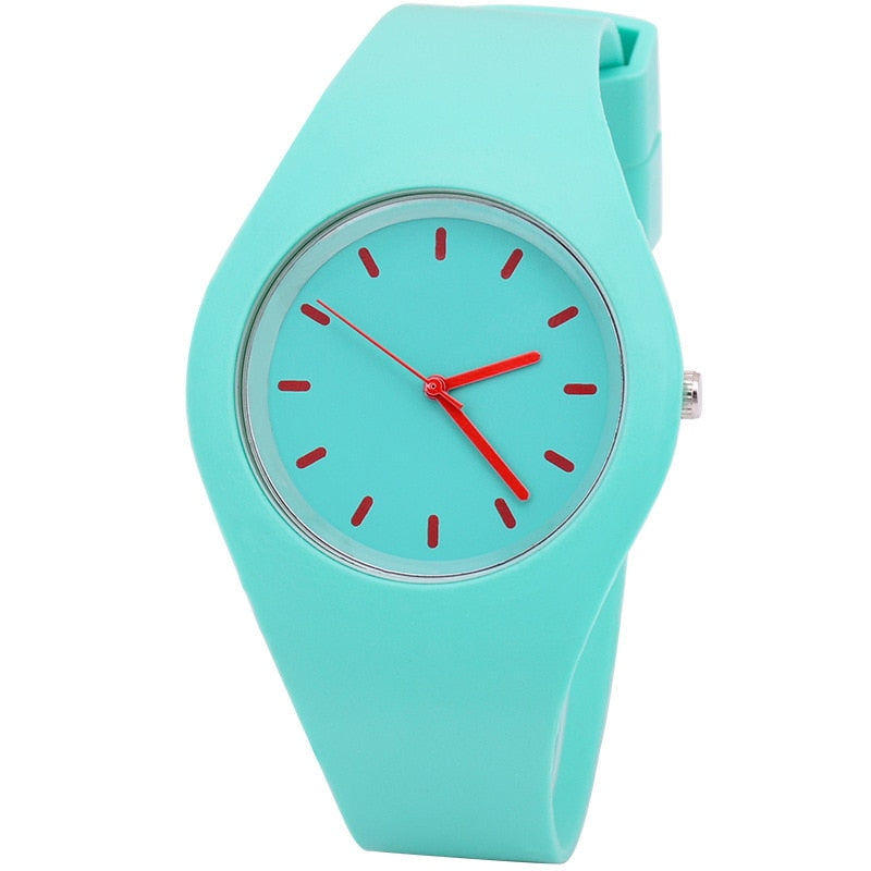 Woman Fashion Casual Silicone Strap quartz watch Candy-colored Jelly watch Ladies Fashion Dress Quartz Wristwatch Female Watch