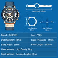 CURREN Blue Watches Top Brand Luxury Men Sport Watch Quartz Clock Man Casual Military Waterproof Wrist Watch Relogio Masculino