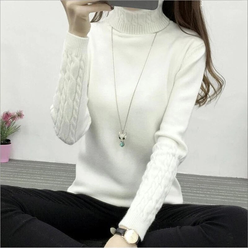 Thick Warm Women Turtleneck 2021 Winter Women Sweaters And Pullovers Knit Long Sleeve Cashmere Sweater Female Jumper