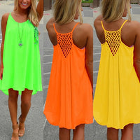 Hot New Sexy Womens Summer Casual Sleeveless Strap Backless Beach Dress for Evening Party