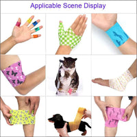 1 Pcs Printed Sports Knee Protector 4.8m Therapy Elastic Bandage Colorful Self Adhesive Wrap Tape for Finger Joint Pet
