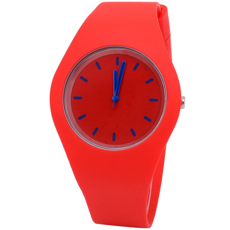 Woman Fashion Casual Silicone Strap quartz watch Candy-colored Jelly watch Ladies Fashion Dress Quartz Wristwatch Female Watch