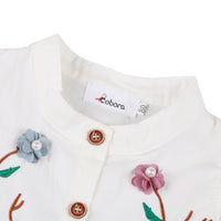 Children Summer Sleeveless Girls Cute Sweet Cotton Vest Flower Peach Embroidered Princess Dress