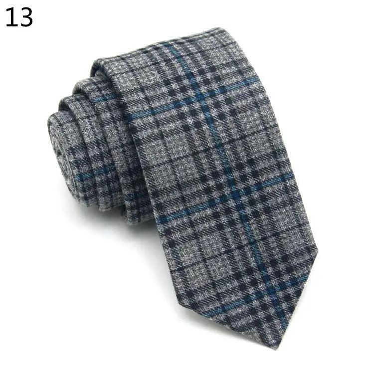 Fashion Men's Colourful Tie Cotton Formal Classic Plaid Ties Necktie Narrow Slim Skinny Cravate Narrow Thick Neckties For Man