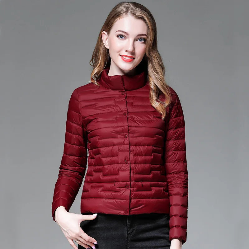 New Designed Winter Women Ultra Light Down Jacket Casual Female Portable Duck Feather Coat Jackets Lightweight Parkas