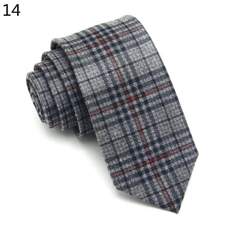 Fashion Men's Colourful Tie Cotton Formal Classic Plaid Ties Necktie Narrow Slim Skinny Cravate Narrow Thick Neckties For Man