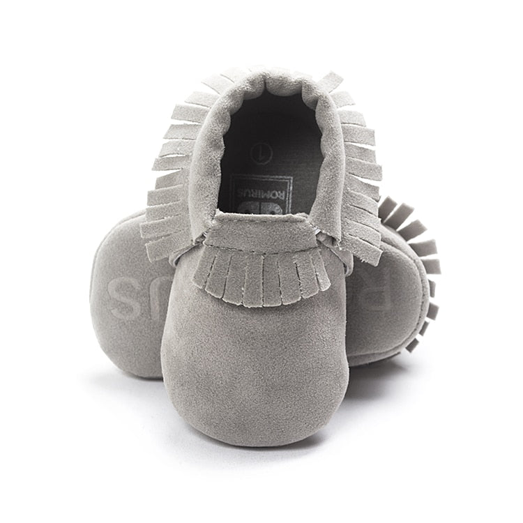 Baywell PU Suede Leather Newborn Baby Moccasins Shoes Soft Soled Non-slip Crib First Walker