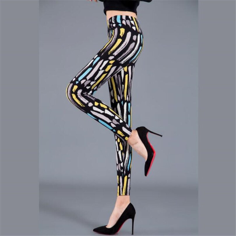 Sexy Printed Pants Fitness Leggins Elastic Casual Women Sexy Leggings Push Up High Waist Trousers