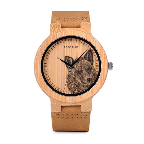 BOBO BIRD Watch Men Wooden Lifelike Print Dial Face Quartz Watches Fashion 3D Visual Timepieces as Gift relogio masculino