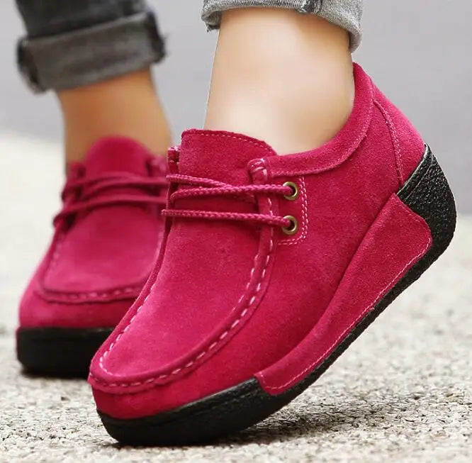 UP-0156D Fashion Tassel Design Ladies Winter Platform Shoes Sport slip on Wedge Shoes Women