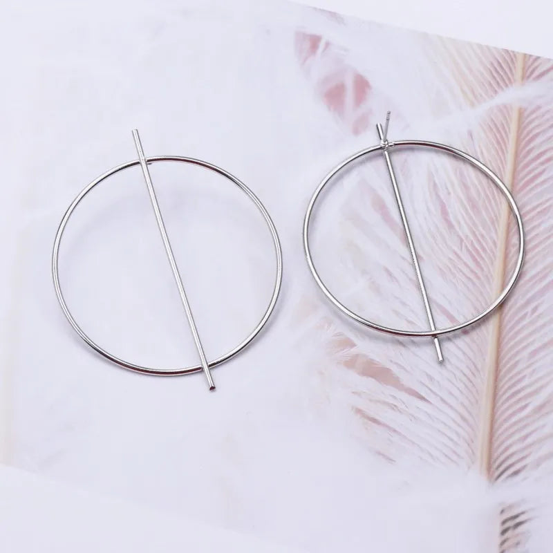 New Fashion Exaggerated Big Circle Round Drop Earrings for Women Studs Gold Color Ear Club Party Jewelry Punk Oorbellen