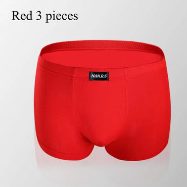 3pcs Soft Bamboo Fiber Men's Panties Shorts Sexy Male Underwear Boxers Modal Man Underpants Solid Colors XXXL