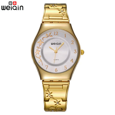 Brand Women Fashion Gold Luxury Dress Stainless Steel Bracelet Quartz Watch Ladies Ultra Slim 6mm Simple Diamond Elegant Hour