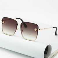 2023 New Fashion Lady Oversize Rimless Square Bee Sunglasses