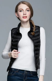 Winter Women 90% White Duck Down Vest Ultra Light Vest Jacket Autumn Winter Sleeveless Coat Waistcoat