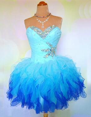 2022 New In Stock Sweetheart Organza Cheap Homecoming Dresses