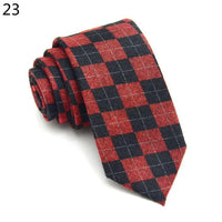 Fashion Men's Colourful Tie Cotton Formal Classic Plaid Ties Necktie Narrow Slim Skinny Cravate Narrow Thick Neckties For Man