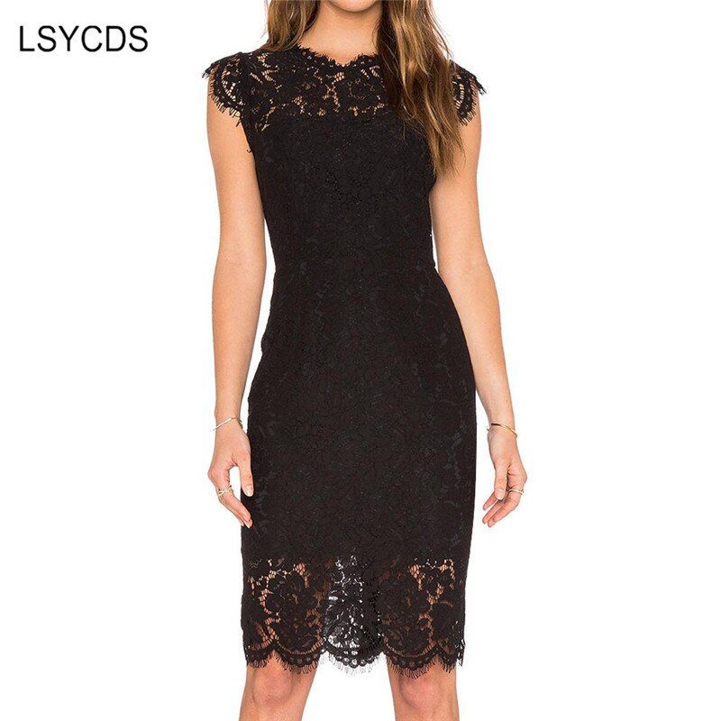 LSYCDS Robe Sexy Blue Dress Women Elegant Lace Black White Red Ladies Casual Dress Bodycon Summer Dresses Woman Party Night 2022