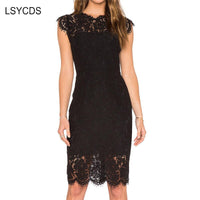 LSYCDS Robe Sexy Blue Dress Women Elegant Lace Black White Red Ladies Casual Dress Bodycon Summer Dresses Woman Party Night 2022