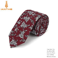 Brand New 100% Cotton Men's Paisley Print Neck Ties For Men Necktie Narrow Slim Skinny Cravate Narrow Flower Neckties Corbatas