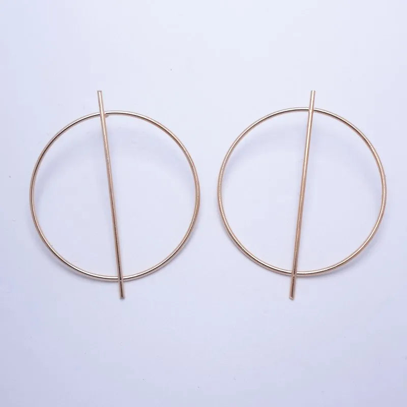 New Fashion Exaggerated Big Circle Round Drop Earrings for Women Studs Gold Color Ear Club Party Jewelry Punk Oorbellen