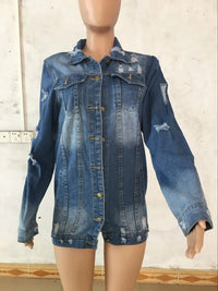 Autumn Winter Women Hole Denim Jacket 2020 Harajuku boyfriend Wind Jean Jacket Loose Long Sleeve Female Coats Large Size Female