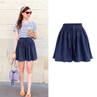 Summer Women Shorts High Waist Loose Chiffon Shorts Female Slacks Female Shorts 8001