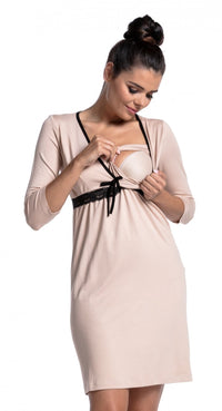 Maternity Lace Deep V-neck Breastfeeding Dress Pregnant Women Nursing Dress Pajamas Maternity Fashhion Sleepwear Nightgown