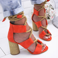 Women Sexy Pumps Lace Up High Heels Women Gladiator Sandals For Party Wedding Shoes