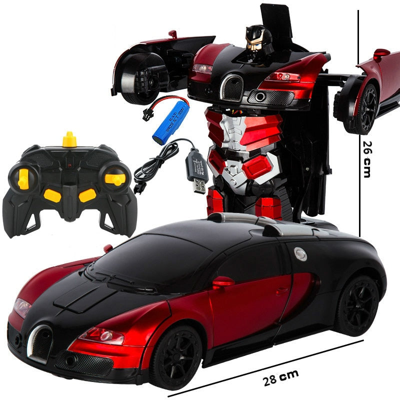 2.4Ghz Induction Transformation Robot Car 1:14 Deformation RC Car Toy led Light Electric Robot Models fightint Toys  Gifts