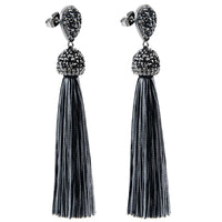 Fashion 12Colors Long Tassel Earrings Handmade Bohemian Unusual Silk Crystal Dangle Drop Hanging Earrings For Women Jewelry Gift