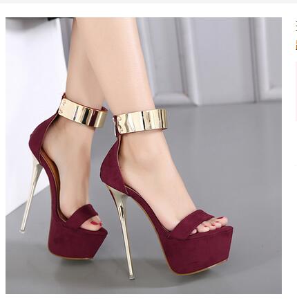 Sexy Ankle Strap Heels Platform Sandals Party Shoes For Women Wedding Pumps 16cm High Heels