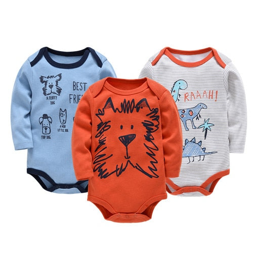 Kavkas Baby Boys Girls Bodysuit 6 PCS 3 PCS Long Sleeve 100% Cotton Baby Clothes 0-12 months Newborn body bebe Jumpsuit Clothing