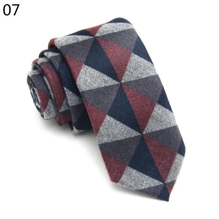 Fashion Men's Colourful Tie Cotton Formal Classic Plaid Ties Necktie Narrow Slim Skinny Cravate Narrow Thick Neckties For Man